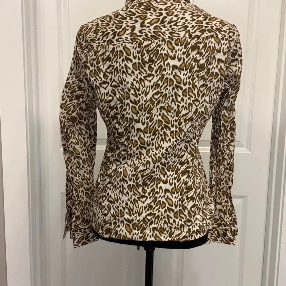 Leopard print blouse with flared sleeves - Size S - Picture 3 of 4